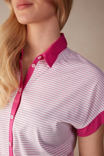 Intimissimi ženske 247j-rožnati valentinov trak oblačila 2R8X1539 Strawberry milkshake bombažna majica s kratkimi rokavi ultrafresh Supima