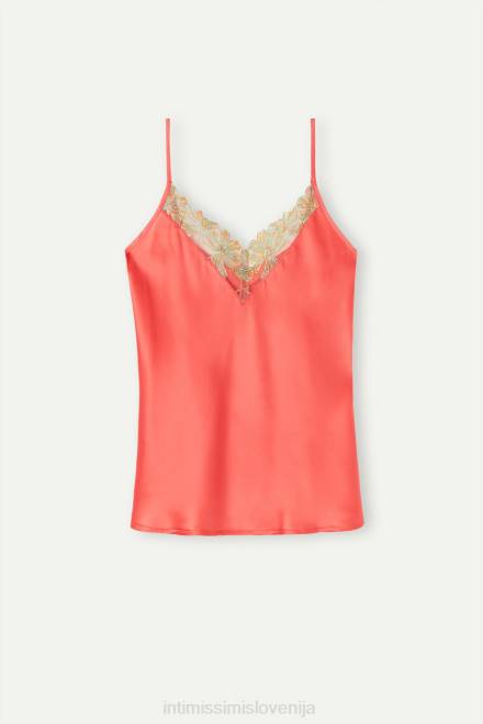 Intimissimi ženske 249j-koralno rdeča oblačila 2R8X1281 svileni top sladkarij