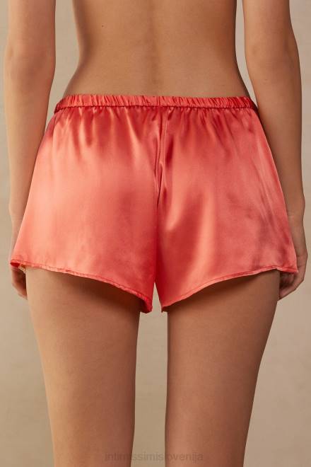 Intimissimi ženske 249j-koralno rdeča oblačila 2R8X1519 svilene kratke hlače sladkarij