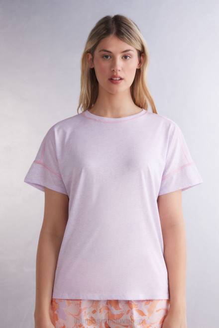 Intimissimi ženske 3059-bianco oblačila 2R8X1517 bombažna majica supima s kratkimi rokavi v barvi irisa in marelice