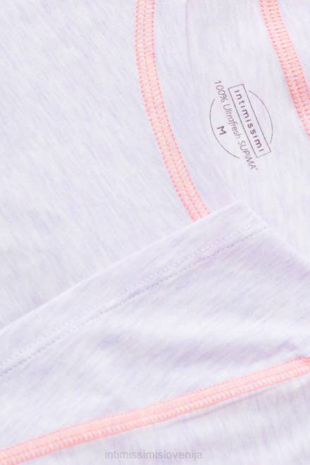 Intimissimi ženske 3059-bianco oblačila 2R8X1517 bombažna majica supima s kratkimi rokavi v barvi irisa in marelice