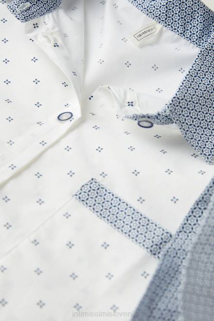 Intimissimi ženske 317j-santorini-tisk prašno bela oblačila 2R8X1507 bombažna srajca s kratkimi rokavi santorini view