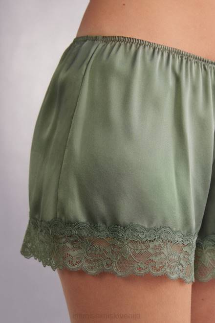 Intimissimi ženske 344j-žalvija zelena oblačila 2R8X1502 svilene kratke hlače