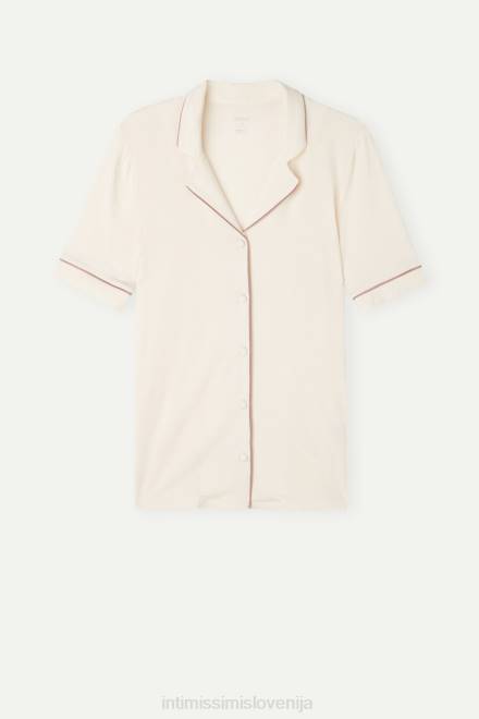 Intimissimi ženske 612i-vanilija slonokoščena oblačila 2R8X1525 modalni top s kratkimi rokavi in ​​gumbi