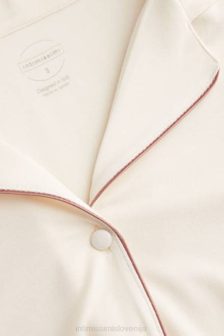 Intimissimi ženske 612i-vanilija slonokoščena oblačila 2R8X1525 modalni top s kratkimi rokavi in ​​gumbi