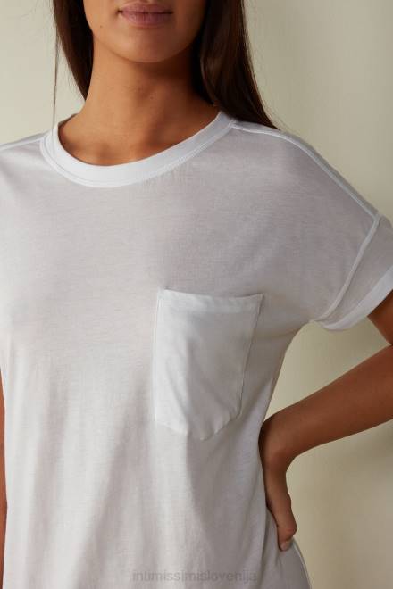 Intimissimi ženske 001-bela oblačila 2R8X1662 bombažna spalna srajca ultrafresh supima