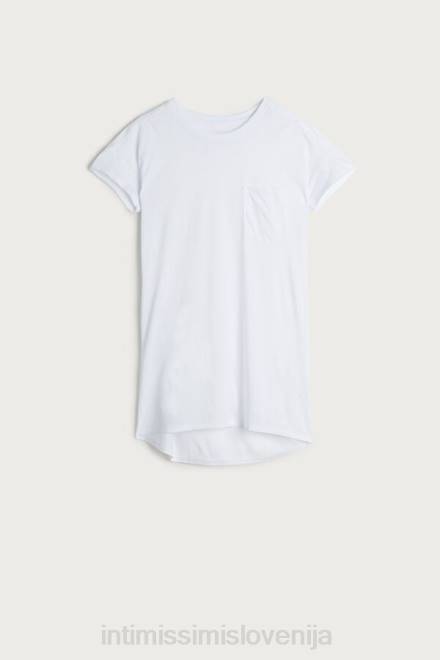 Intimissimi ženske 001-bela oblačila 2R8X1662 bombažna spalna srajca ultrafresh supima