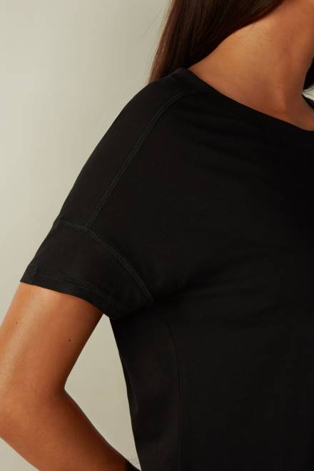 Intimissimi ženske 019-črna oblačila 2R8X1659 bombažna spalna srajca ultrafresh supima