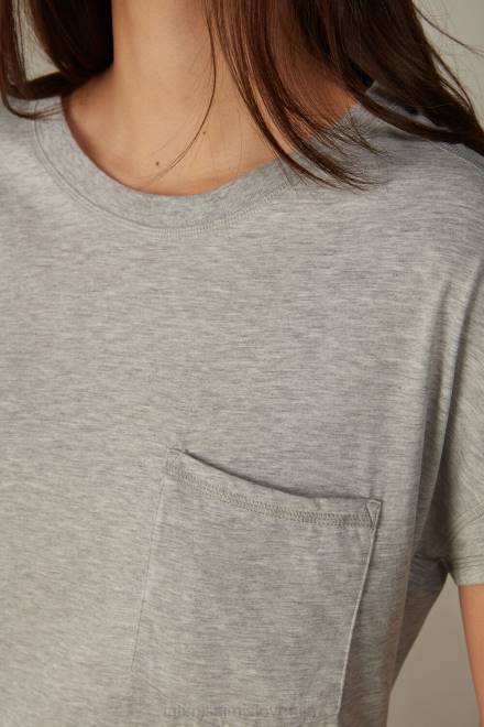 Intimissimi ženske 031-svetlo siv melanž oblačila 2R8X1663 bombažna spalna srajca ultrafresh supima