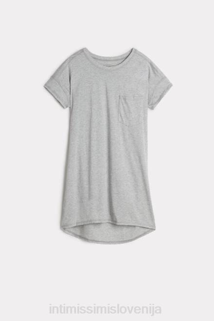 Intimissimi ženske 031-svetlo siv melanž oblačila 2R8X1663 bombažna spalna srajca ultrafresh supima