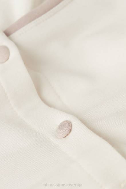 Intimissimi ženske 157j-pudrasto bela/starinsko roza oblačila 2R8X1587 romantična spalnica v modalu z volneno spalno srajco na gumbe