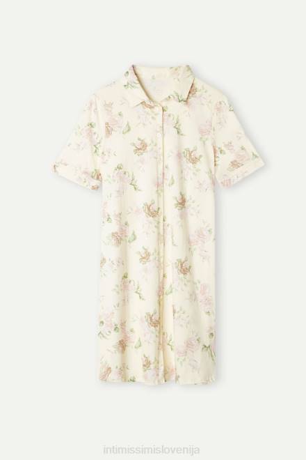 Intimissimi ženske 205j-tisk z vonjem po vrtnicah oblačila 2R8X1550 bombažna spalna srajca z vonjem vrtnic