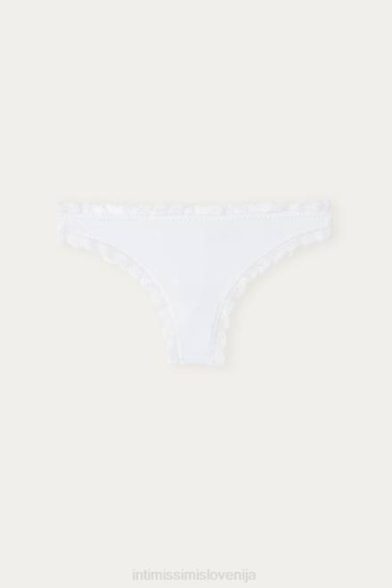 Intimissimi ženske 001-bela spodnje perilo 2R8X1053 bombažne in čipkane brazilke