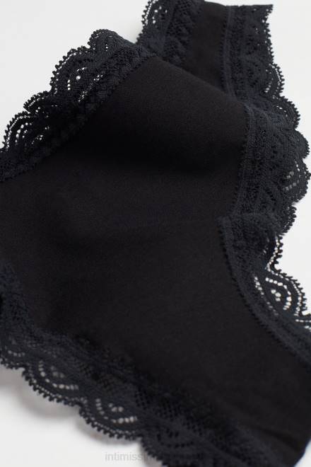 Intimissimi ženske 019-črna spodnje perilo 2R8X1051 bombažne in čipkane brazilke