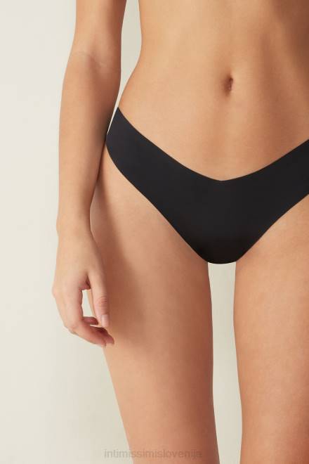 Intimissimi ženske 019-črna spodnje perilo 2R8X1116 Ultralahke brazilke iz mikrovlaken v slogu 80-ih