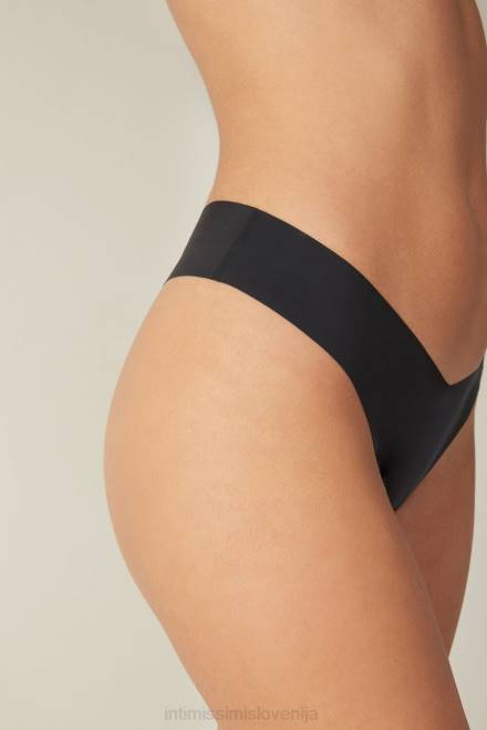 Intimissimi ženske 019-črna spodnje perilo 2R8X1116 Ultralahke brazilke iz mikrovlaken v slogu 80-ih