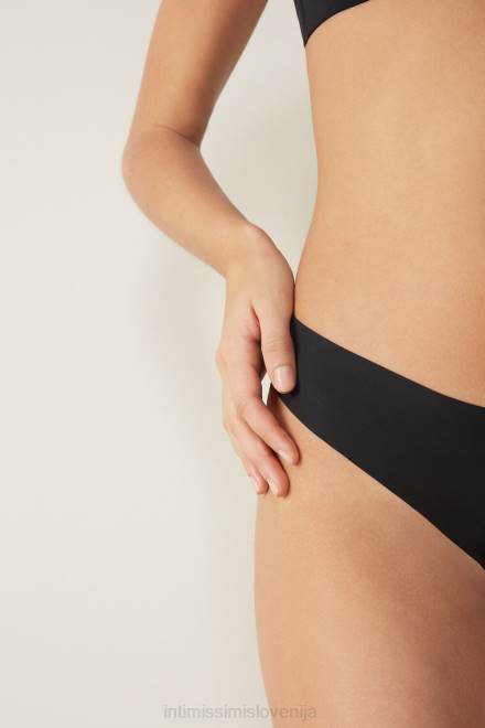 Intimissimi ženske 019-črna spodnje perilo 2R8X1116 Ultralahke brazilke iz mikrovlaken v slogu 80-ih