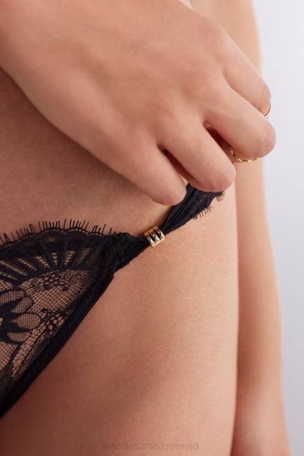 Intimissimi ženske 019-črna spodnje perilo 2R8X845 brazilke s čutnimi rožami