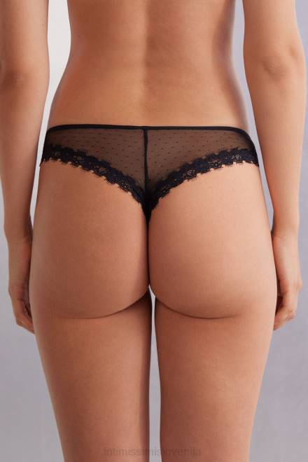 Intimissimi ženske 019-črna spodnje perilo 2R8X845 brazilke s čutnimi rožami