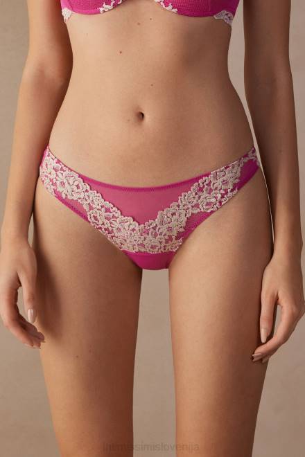 Intimissimi ženske 213j-valentinovo roza/slonokoščena spodnje perilo 2R8X970 brazilke s čudovitimi rožicami