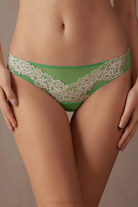 Intimissimi ženske 215j-jabolčna meta/slonovina spodnje perilo 2R8X954 brazilke s čudovitimi rožicami