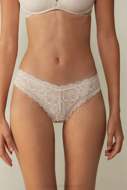 Intimissimi ženske 2280-roza svila spodnje perilo 2R8X1042 Čipkaste brazilke v slogu 80-ih