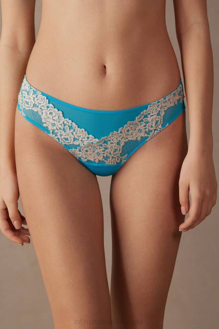 Intimissimi ženske 233j-digitalno turkizna/slonokoščena spodnje perilo 2R8X964 brazilke s čudovitimi rožicami