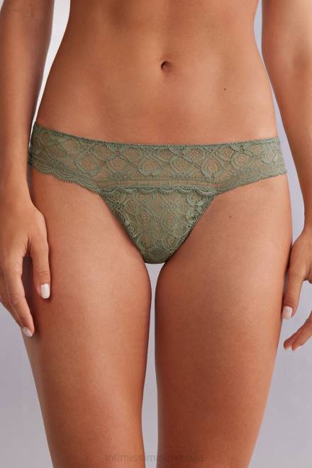Intimissimi ženske 344j-žalvija zelena spodnje perilo 2R8X869 čipkaste brazilke