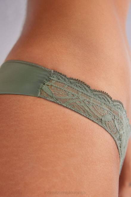 Intimissimi ženske 344j-žalvija zelena spodnje perilo 2R8X906 brazilke iz čipke in mikrovlaken
