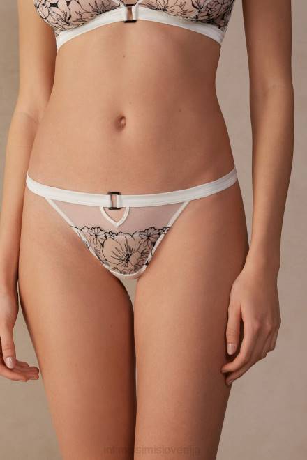 Intimissimi ženske 4718-prah bela/črna spodnje perilo 2R8X958 brazilke pure joy