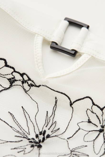 Intimissimi ženske 4718-prah bela/črna spodnje perilo 2R8X958 brazilke pure joy