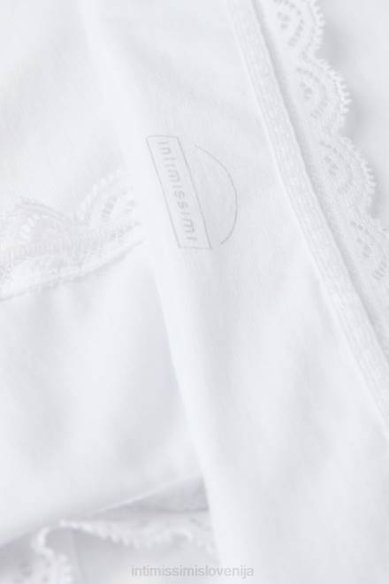 Intimissimi ženske 001-bela spodnje perilo 2R8X885 francoske hlačke iz bombaža in čipke z visokim pasom