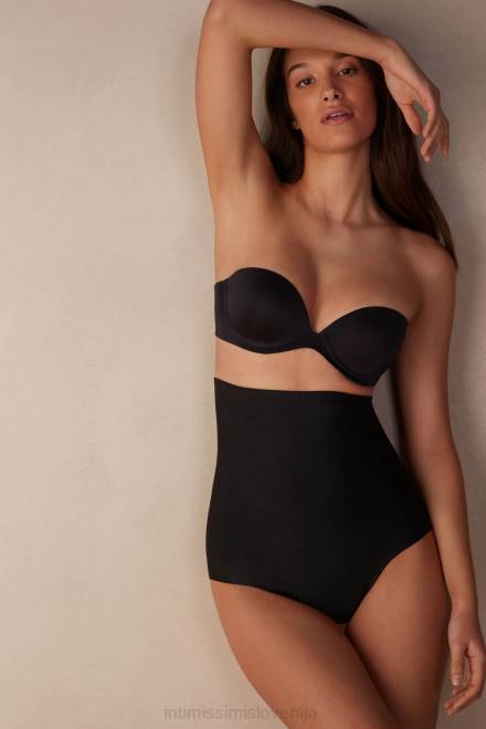 Intimissimi ženske 019-črna spodnje perilo 2R8X1003 brezšivne francoske hlačke iz mikrovlaken z visokim pasom