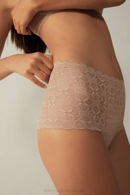 Intimissimi ženske 044-nežno bež spodnje perilo 2R8X1058 francoske spodnje hlače iz visoke čipke