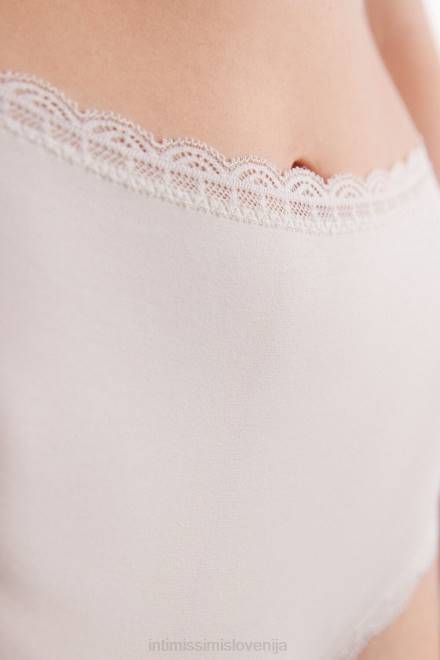 Intimissimi ženske 2280-roza svila spodnje perilo 2R8X919 francoske hlačke iz bombaža in čipke z visokim pasom