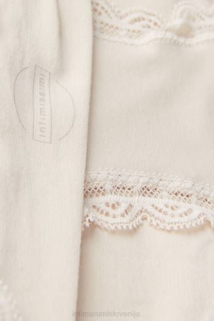 Intimissimi ženske 2280-roza svila spodnje perilo 2R8X919 francoske hlačke iz bombaža in čipke z visokim pasom