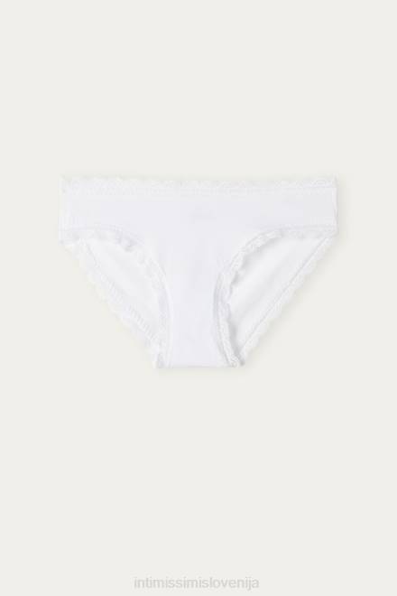 Intimissimi ženske 001-bela spodnje perilo 2R8X1076 bombažne in čipkaste hlačke