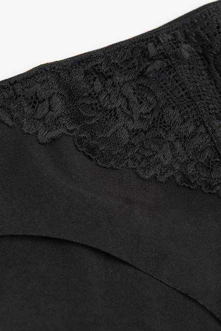 Intimissimi ženske 019-črna spodnje perilo 2R8X1045 brezšivne bombažne hlačke s čudovitimi rožicami