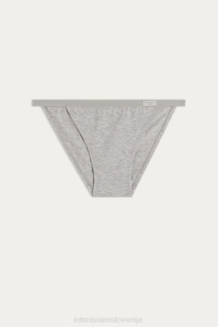 Intimissimi ženske 031-svetlo siv melanž spodnje perilo 2R8X1111 hlačke iz naravnega bombaža s stranskimi naramnicami
