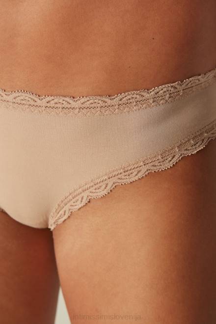 Intimissimi ženske 044-nežno bež spodnje perilo 2R8X1086 bombažne in čipkaste hlačke