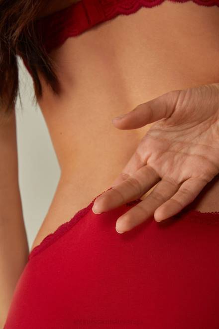 Intimissimi ženske 1473-rdeča spodnje perilo 2R8X1038 bombažne in čipkaste hlačke