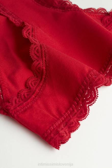 Intimissimi ženske 1473-rdeča spodnje perilo 2R8X1038 bombažne in čipkaste hlačke