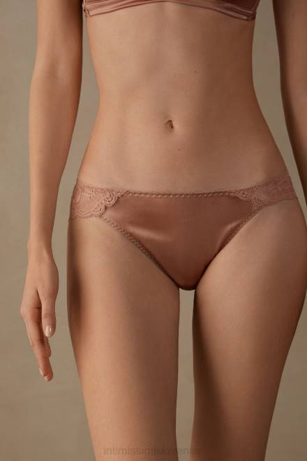 Intimissimi ženske 163i-saten roza spodnje perilo 2R8X1130 svilene in čipkaste hlačke