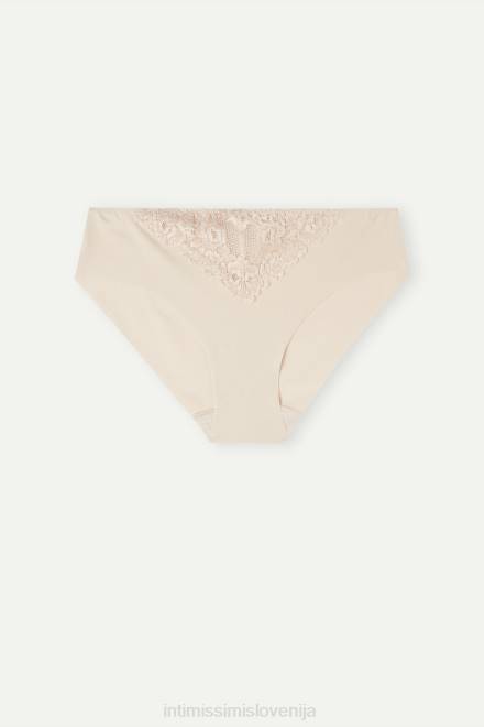 Intimissimi ženske 2280-roza svila spodnje perilo 2R8X1016 brezšivne bombažne hlačke s čudovitimi rožicami