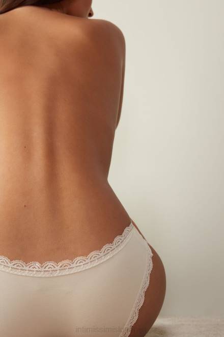 Intimissimi ženske 2280-roza svila spodnje perilo 2R8X1064 bombažne in čipkaste hlačke