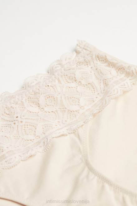 Intimissimi ženske 2280-roza svila spodnje perilo 2R8X1073 kratke hlače z visoko postavo iz čipke in bombaža