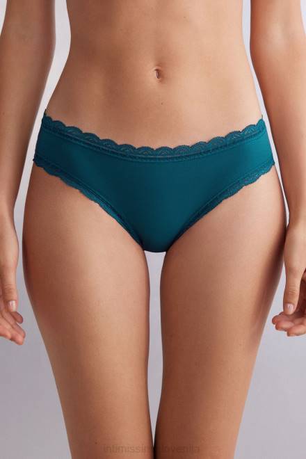 Intimissimi ženske 346j-teal modra spodnje perilo 2R8X900 bombažne in čipkaste hlačke