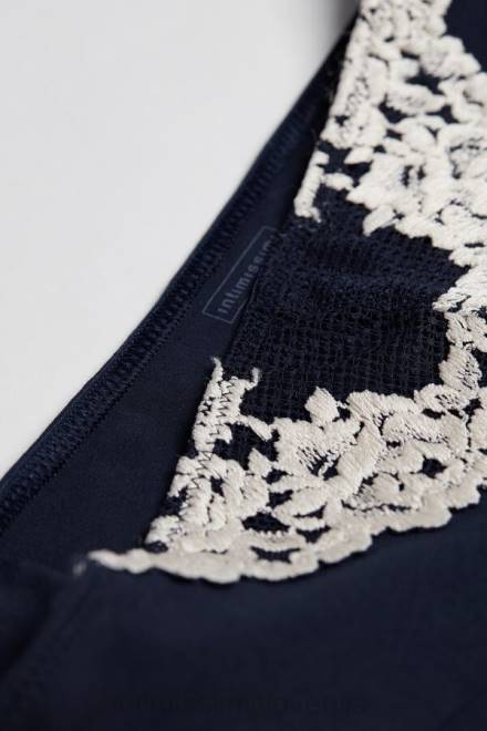 Intimissimi ženske 347i-globoko modra/vanilija spodnje perilo 2R8X1151 brezšivne bombažne hlačke s čudovitimi rožicami