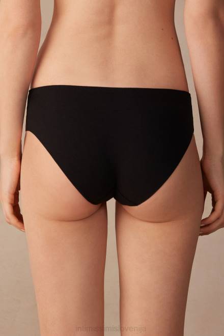 Intimissimi ženske 9887-črna/slonokoščena spodnje perilo 2R8X1148 brezšivne bombažne hlačke s čudovitimi rožicami