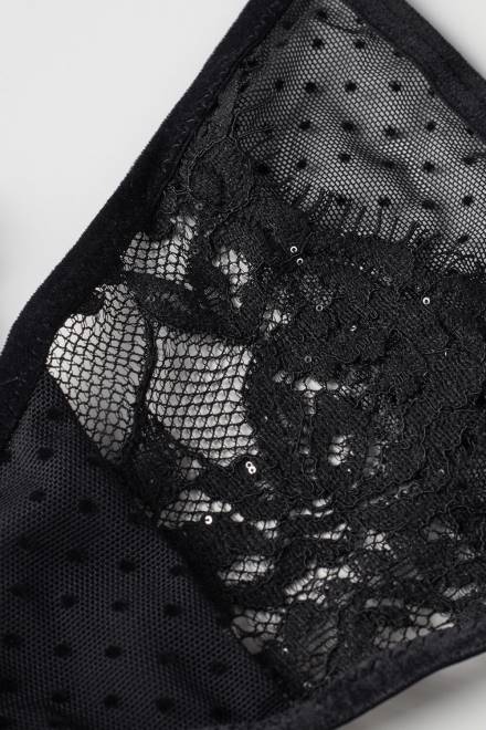 Intimissimi ženske 019-črna spodnje perilo 2R8X1007 čas za sijaj tangice s stranskimi naramnicami